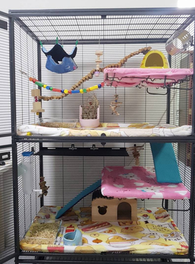 中西【Midwest】宠物龙猫蜜袋鼯花枝鼠貂笼子别墅室内超大空间