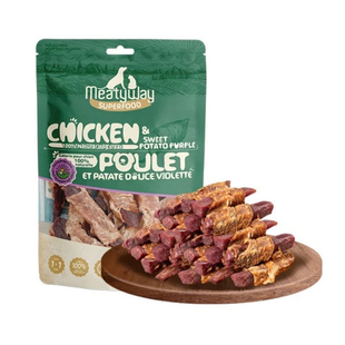 Meatyway爵宴鸭肉缠甘薯卷磨牙训练奖励胡萝卜鸡肉干狗狗宠物零食