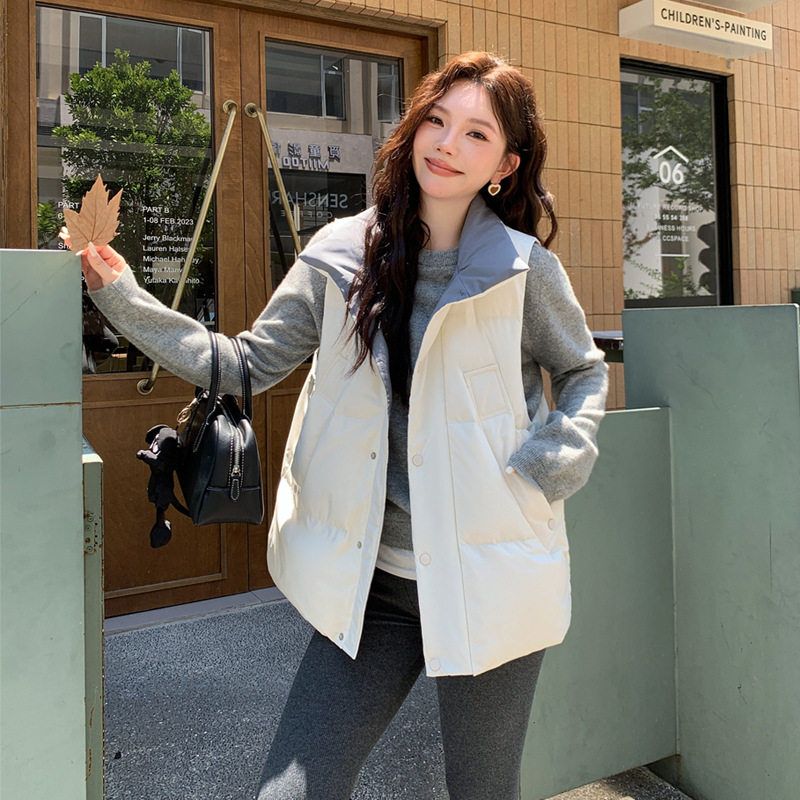 300中长款鸭绒羽绒2025mm加肥加大女码大码胖马甲羽绒服斤白200斤
