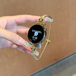 适用华为GT5手表gt6表带watchgt4菠萝满钻金属表带gt3 4镶钻满钻手镯gt6pro女生轻奢替换带 2pro高级感watch5