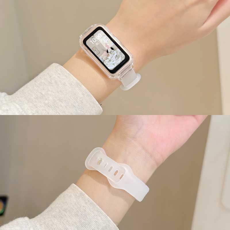 云顶适用华为手环果冻色透明腕带