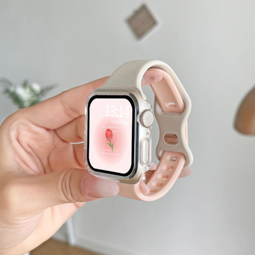 云顶苹果iwatch撞色硅胶表带壳膜