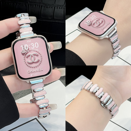 适用华为watch fit5表带新款金属fit4手表带不规则滴胶表链watchfit3智能运动腕带fit5pro高级女生时尚new代
