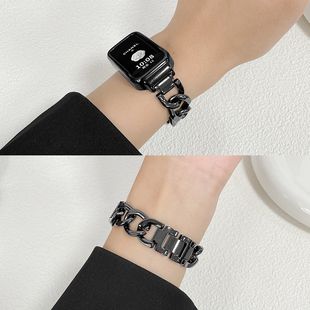 荣耀band6 适用华为手环11 8NFC表带金属单链款 7智能运动9代腕带ins小香风男女表链替换带配件云顶创想