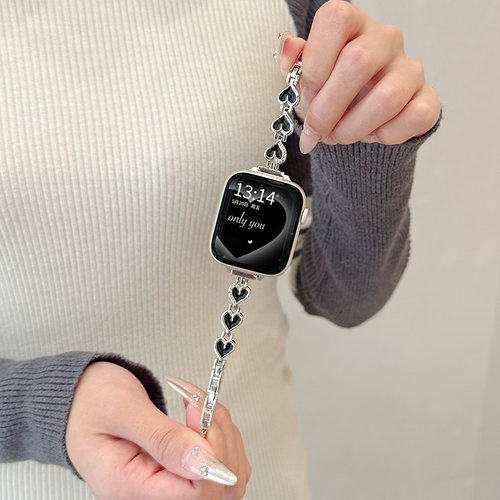 云顶适用华为FIt爱心链式女表带