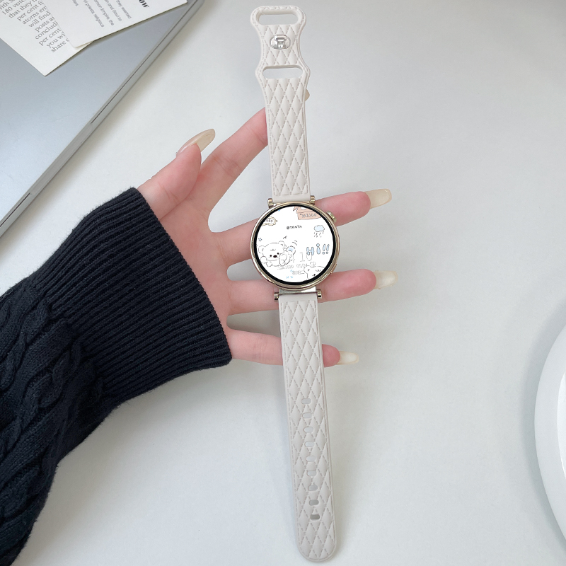 云顶适用华为gt手表菱格硅胶表带