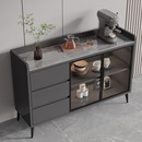 实木岩板餐边柜靠墙一体储物柜新款 轻奢茶水柜多层家用客厅储物柜