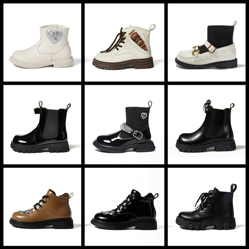 Martens, демисезонные детские короткие сапоги, высокие сапоги для девочек, мягкая подошва