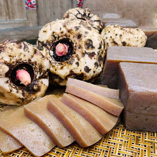 四川美食农家手工土魔芋大巴山特产新鲜现磨魔芋豆腐(灰菜) 2斤