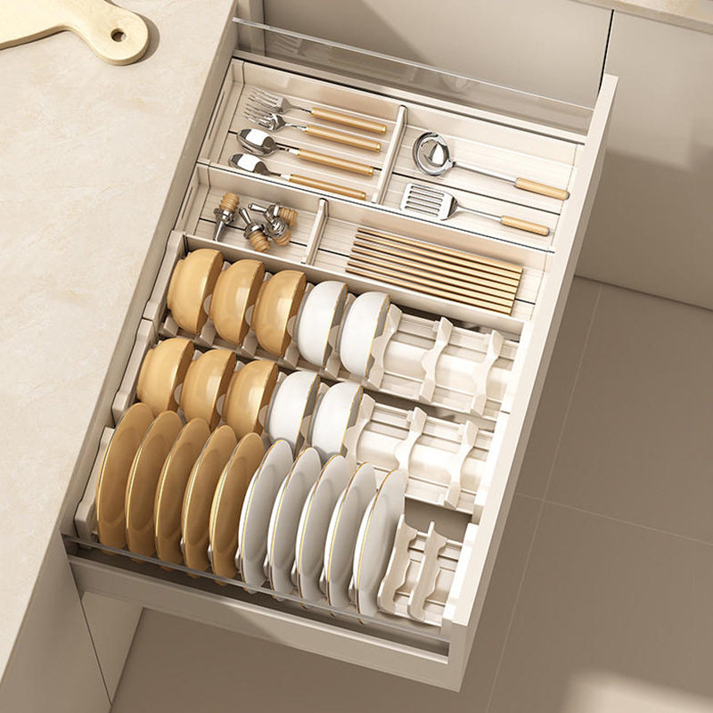 碗碟收纳架碗盘厨房抽屉收纳分隔内置碗架柜内橱柜餐具盘子