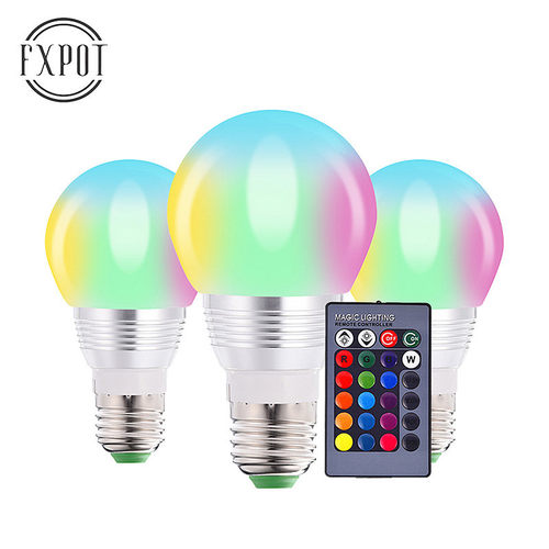 LED灯泡 遥控球泡灯 rgb 3W 七彩遥控红外调光彩灯RGBW 遥控灯泡