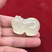 厂家zhi销阿富汗青白玉工雕挂件皮休貔貅玉吊坠挂件玉器玉石