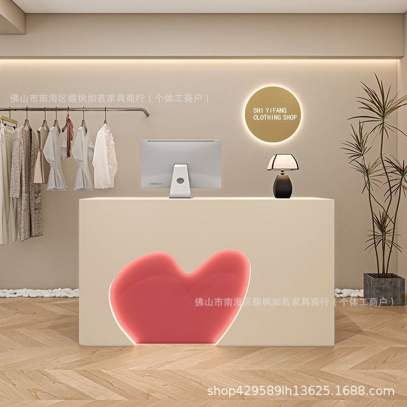 简约现代收银台服装店女装店吧台美容院前台美甲美发店接待台