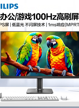 飞利浦24/27英寸IPS电脑显示器100Hz窄边办公学习游戏屏27E1N1120
