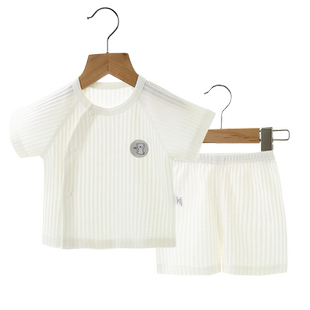 新生婴儿短袖套装夏季3-9个月男女童宝宝衣服纯棉分体恤薄款半袖