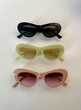 1105lab亮色系时髦猫眼显脸小显白墨镜韩系ins辣妹复古造型太阳镜