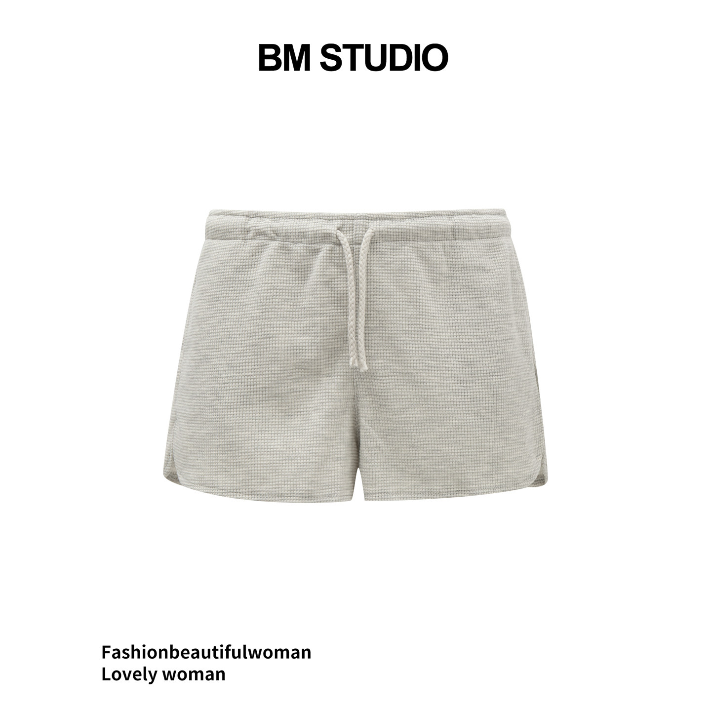 Brandygirl新款bm华夫格短裤松紧腰宽松显瘦百搭高腰运动休闲短裤,女装/女士精品,短裤,淘宝优惠券,粉丝福利购,淘宝优惠卷