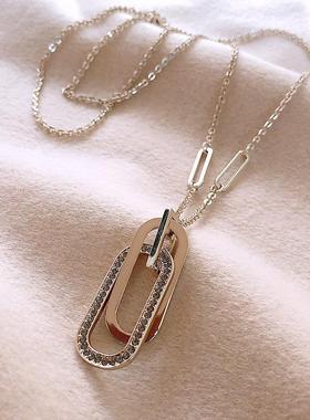 高端大气毛衣链2024年新款潮长款吊坠女时尚项链网红爆款卫衣链潮