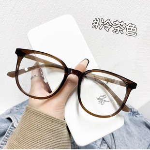 超轻TR90大框茶色眼镜框韩系素颜显脸小防蓝光眼镜男女潮近视镜