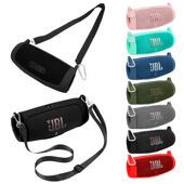 适用JBL 冲击波5代音响硅胶套蓝牙音箱软壳包户外便携户外收纳盒防摔防尘套单肩背挂包 Charge5保护套