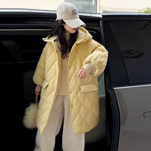 女童冬季加绒加厚棉服2026新款大童女中长款儿童棉衣外套休闲保暖