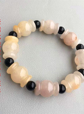 金丝玉手链腰鼓珠天山翠玉珠手串