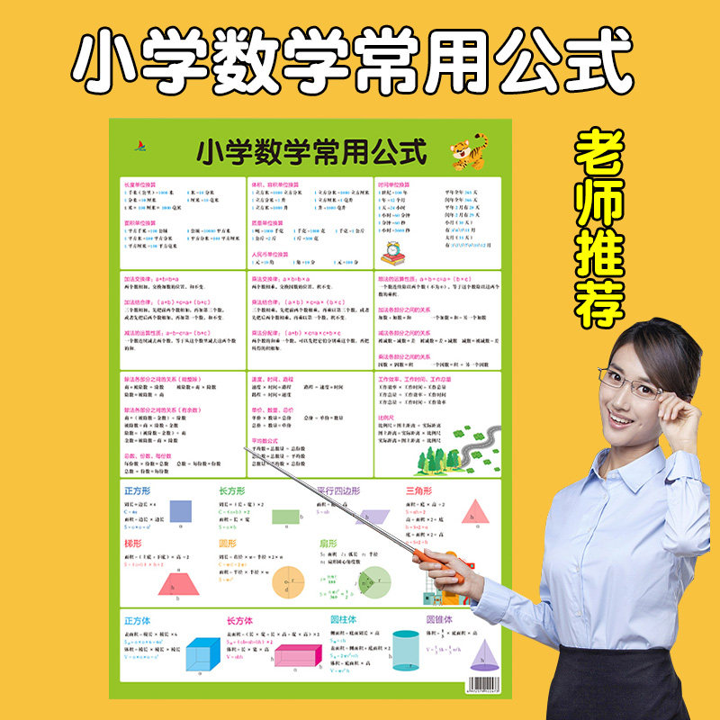 小红帆挂图小学数学常用公式