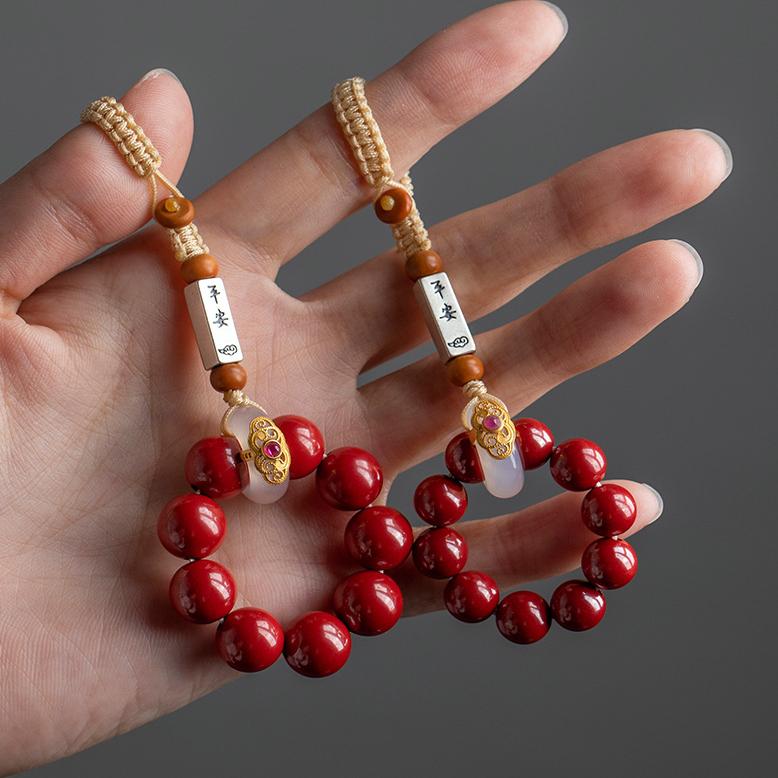 保真朱砂手机链汽车钥匙扣