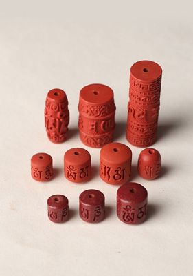 散珠 六字真言 桶珠 红纱 紫砂 保真朱砂