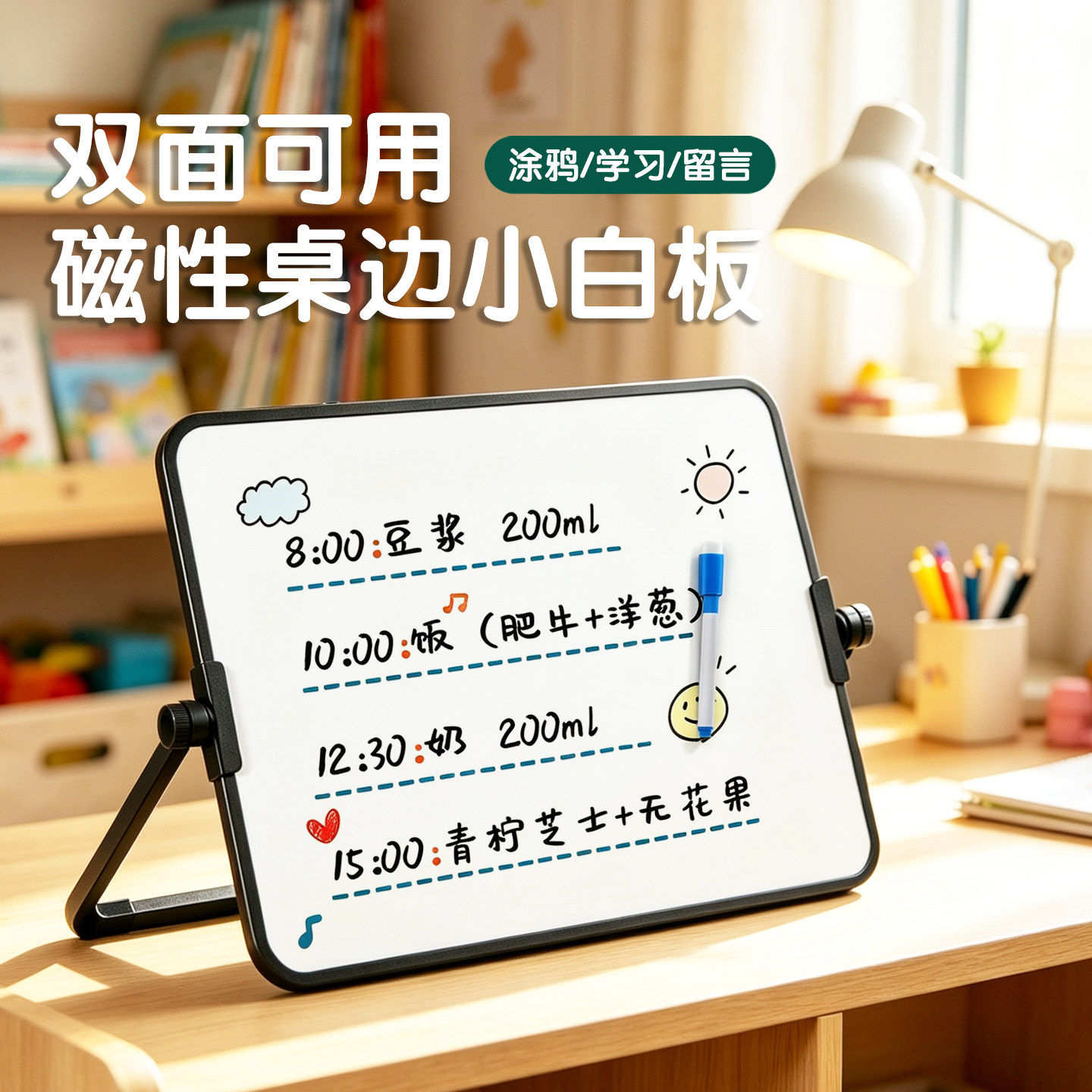 儿童双面磁性便携支架白板