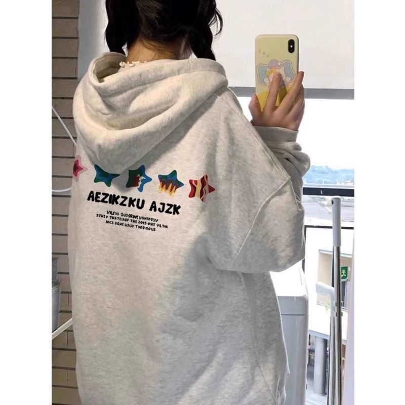 常规宽松纯棉简约星星卫衣vibe风