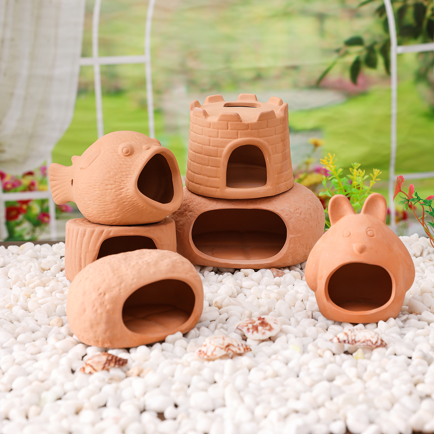 鱼缸造景繁殖躲避陶罐