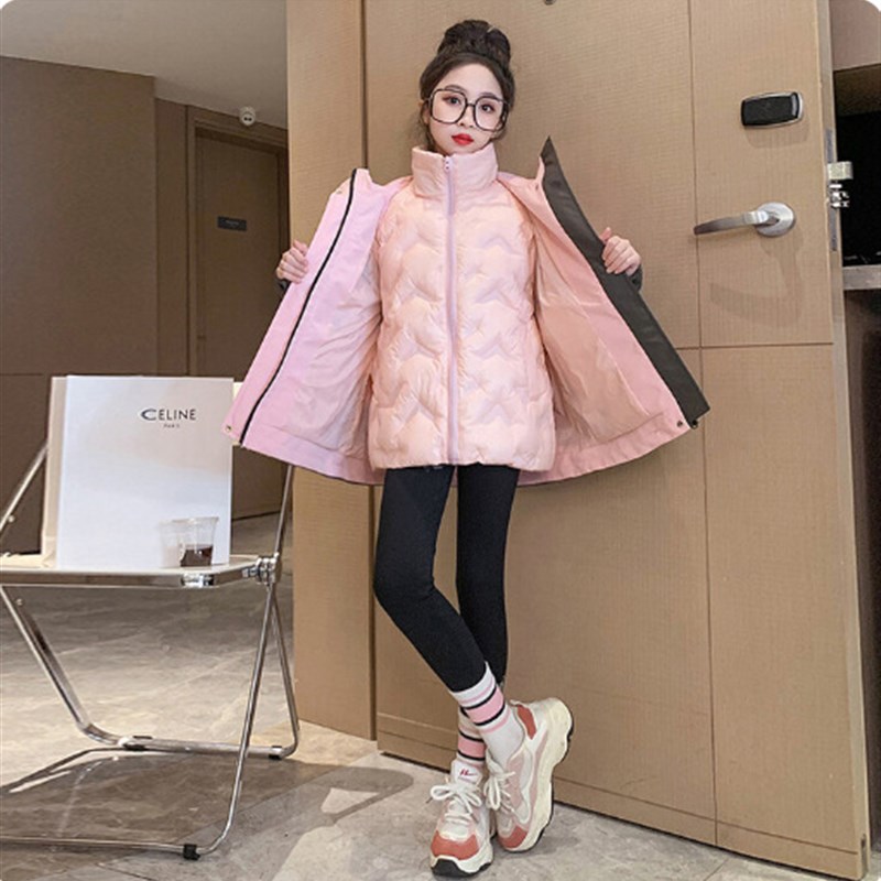 女童冲锋衣三合一秋冬2023新款洋气女大童冬装儿童羽绒内胆外套