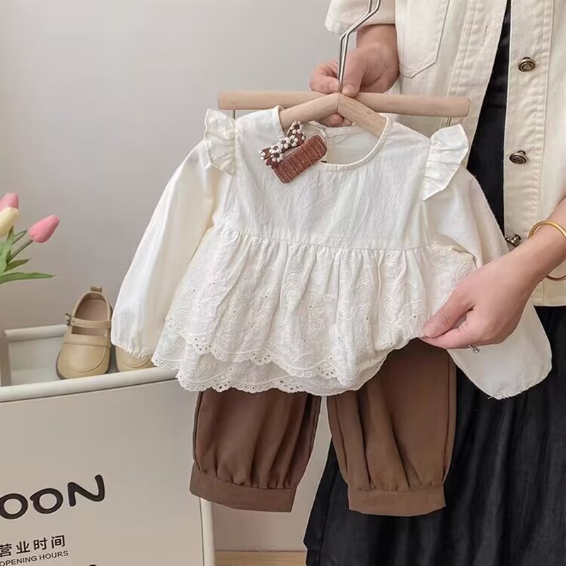 柠里女童秋季套装新款儿童洋气时髦韩版宝宝春秋装休闲裤子两件套