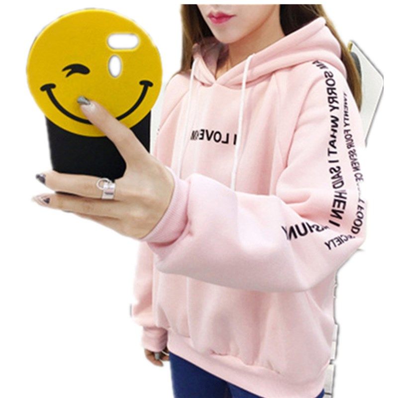 连帽卫衣女秋冬装新款2020韩版潮学生宽松加绒加厚Bf长袖上衣外套