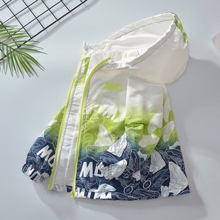 潮 男童冲锋衣儿童吊染外套中大童春秋上衣宝宝拉链衫 2024春装 新款