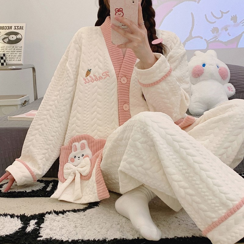 空气棉月子服春秋夹层产后孕妇睡衣哺乳产妇喂奶家居服冬季女11月