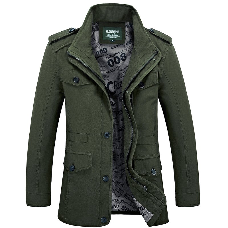 直供新款春季中青年商务夹克男士韩版宽松中长款风衣外套