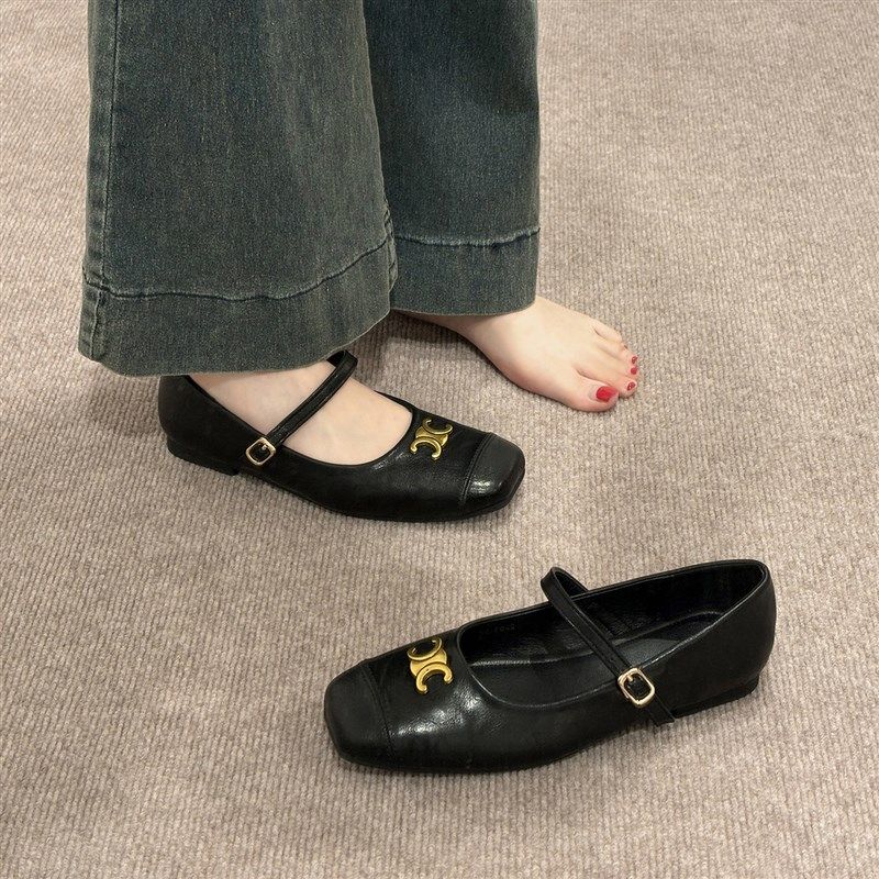 牛纹版~真皮法式晚风气质小皮鞋女2025新款平底复古单鞋玛丽珍鞋,女鞋,其他拖鞋,淘宝优惠券,粉丝福利购,淘宝优惠卷