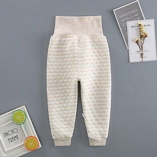 男女儿童保暖裤 睡裤 单条秋裤 子冬季 夹棉婴儿裤 宝宝加厚高腰护肚裤
