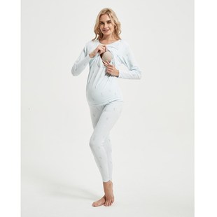 孕妇全棉薄款秋衣秋裤套装春秋冬季月子服哺乳喂奶内穿怀孕期睡衣