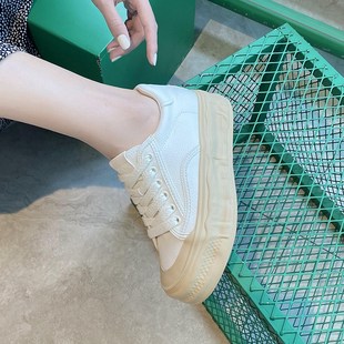 玛速主义溶解鞋女2023爆款奶盖鞋内增高小白鞋饼干鞋休闲厚底板鞋