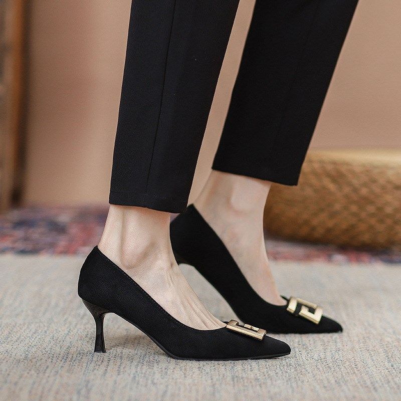 33小码高跟鞋细跟2024春秋新款尖头浅口气质黑色单鞋大码41-42-43,女鞋,其他拖鞋,淘宝优惠券,粉丝福利购,淘宝优惠卷