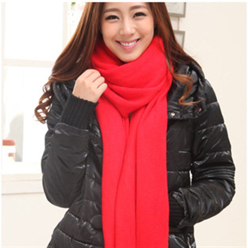 纯色毛线围巾韩国秋冬女士空调披肩两用针织加长加厚韩版围脖