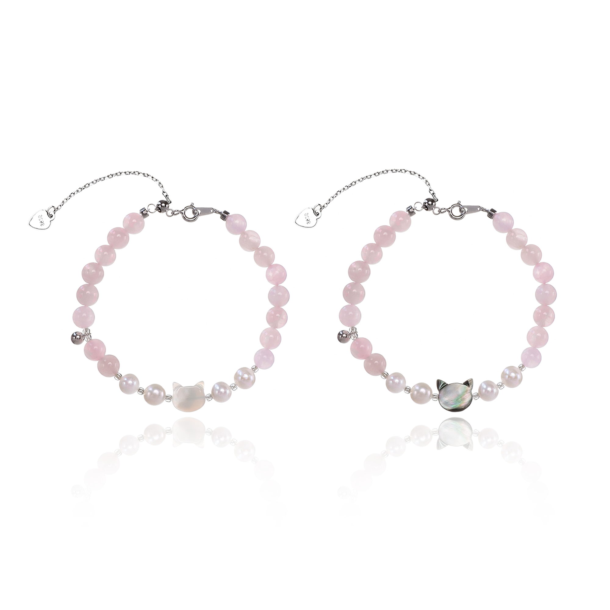 天然粉水晶珍珠手链情侣闺蜜款