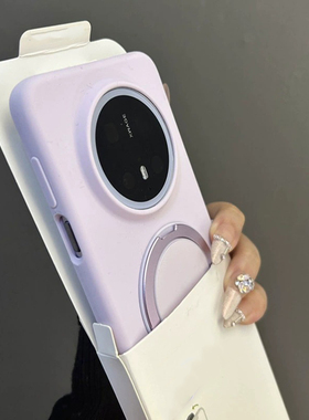 豆紫色适用华为mate70手机壳液态硅胶防指纹新款pura80保护套耐脏简约60Pro磁吸ultra情侣旋转支架外壳防摔软