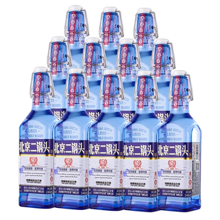 方庄北京二锅头出口方瓶 清香型白酒整箱 42度248ml*12瓶 国际蓝