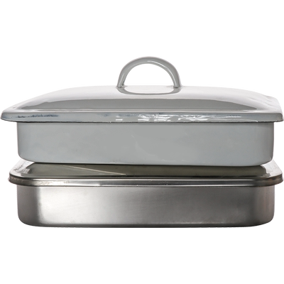 带盖方盘加厚化工盘搪瓷/不锈钢耐腐蚀耐高温托盘16*24/20*30cm 多用途消毒盘实验室教学耗材