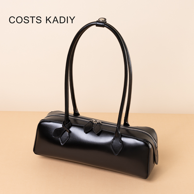 新款单肩真皮通勤大容量法棍腋下