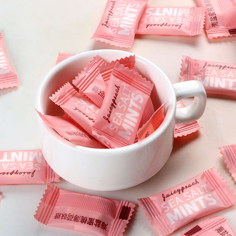 零食批发糖果散装发批海盐蜜桃味薄荷糖招待水果味小糖果办公休闲